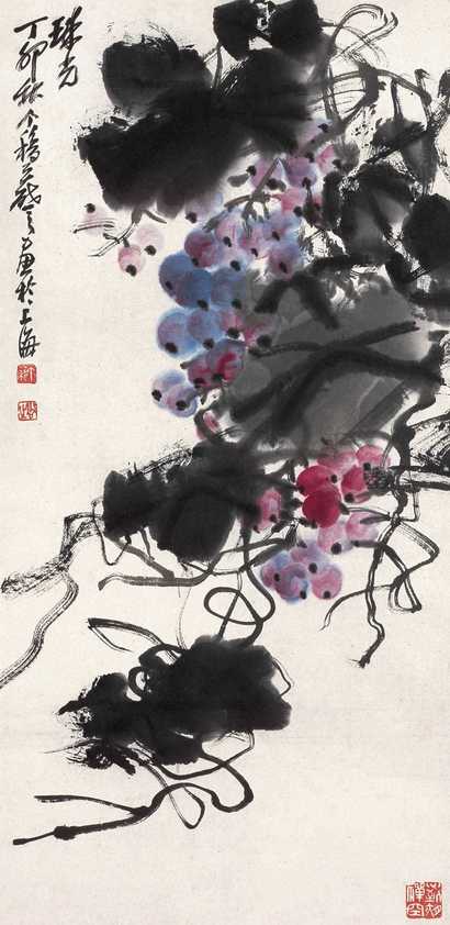 王个簃 1987（丁卯）年作 珠光 镜心